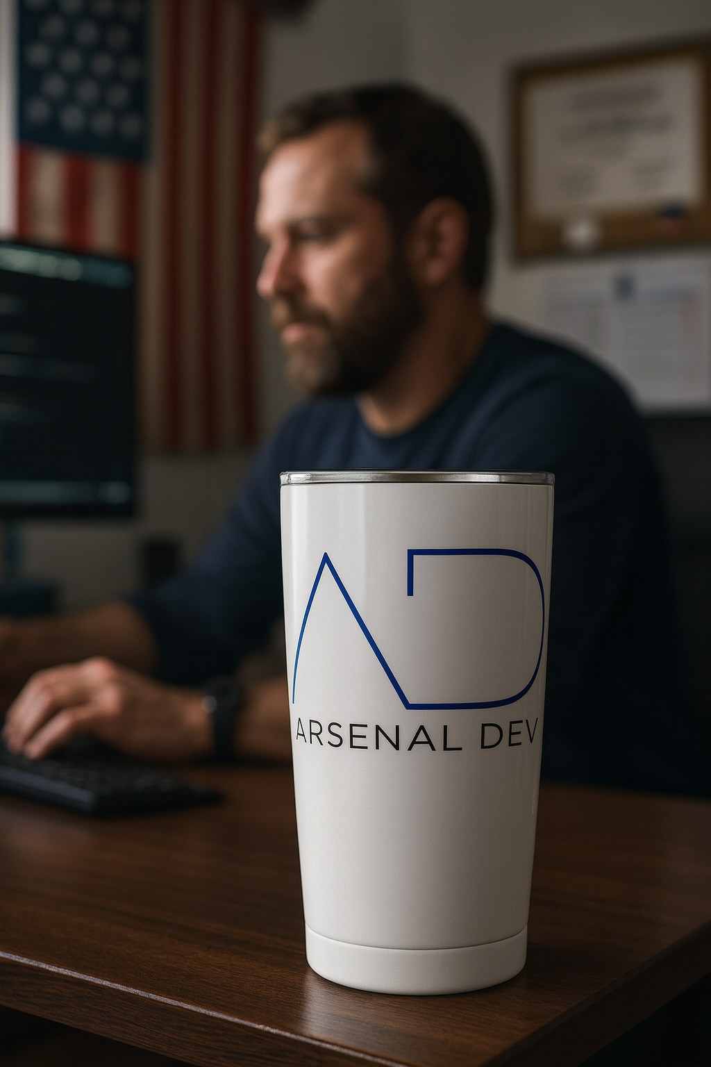 AD Branded Tapered stainless steel tumbler