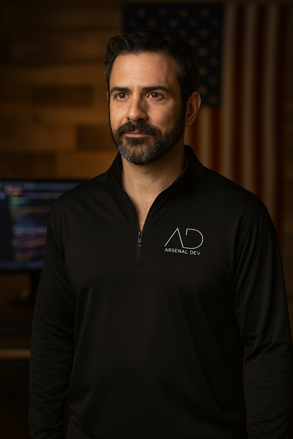 AD Branded Lightweight quarter-zip pullover
