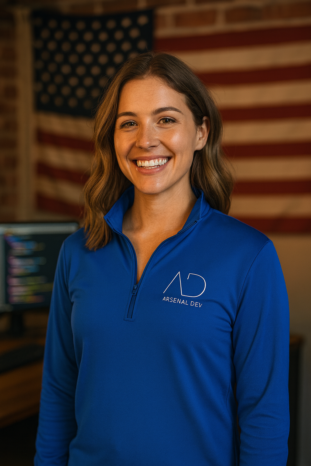 AD Branded Lightweight quarter-zip pullover