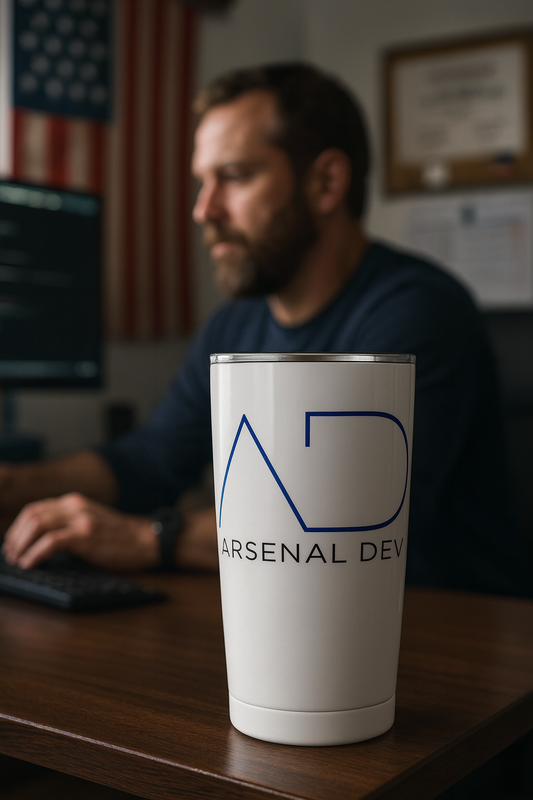 AD Branded Tapered stainless steel tumbler